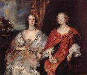 Anthony Van Dyck Anna Dalkeith,Countess of Morton,and Lady Anna Kirk oil